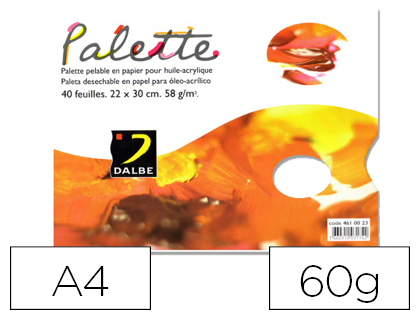 40 hojas paleta pintor Dalbe papel desechable A4 40 hojas 60g/m²